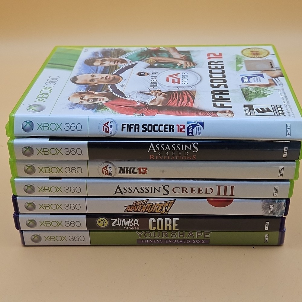 Lot Of 7 Xbox 360 Games Sports Kinect Assassin's Creed